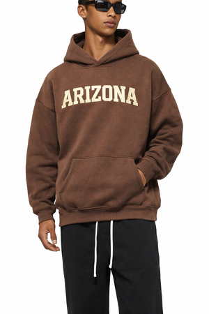 Arizona State Pride Hoodie in Brown / Cream — lifestyle 1