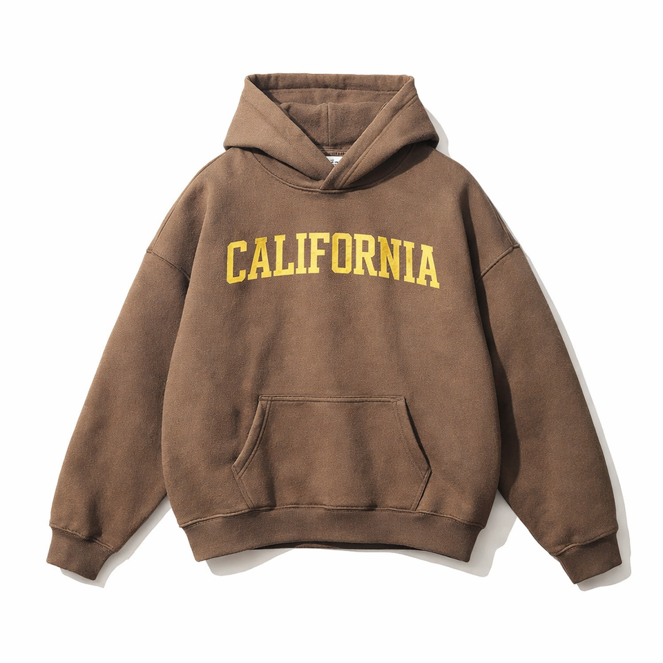 California State Pride Hoodie in Brown / Cream