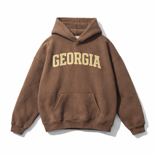 Georgia State Pride Hoodie in Brown / Cream