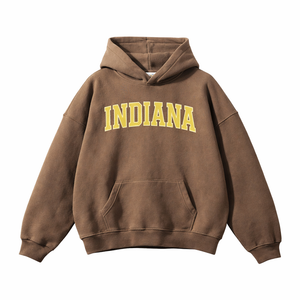 Indiana State Pride Hoodie in Brown / Cream