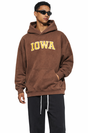 Iowa State Pride Hoodie in Brown / Cream — lifestyle 1