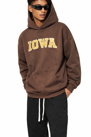 Iowa State Pride Hoodie in Brown / Cream — lifestyle 2