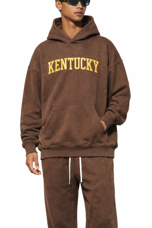 Kentucky State Pride Hoodie in Brown / Cream — lifestyle 1