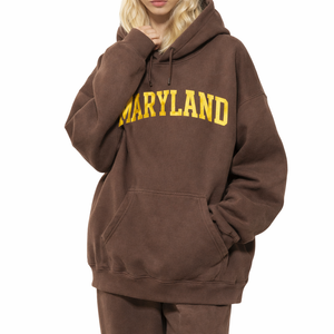 Maryland State Pride Hoodie in Brown / Cream — lifestyle 2