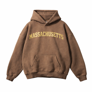 Massachusetts State Pride Hoodie in Brown / Cream