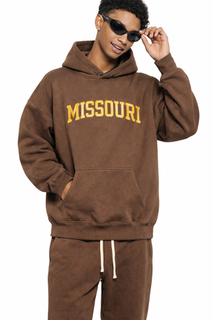 Missouri State Pride Hoodie in Brown / Cream — lifestyle 1