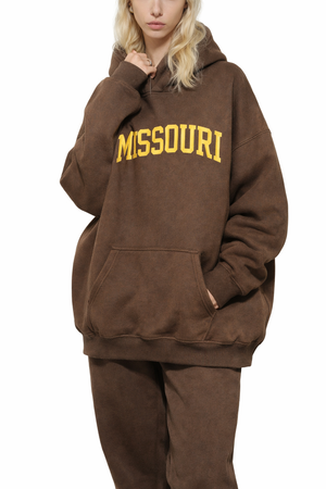 Missouri State Pride Hoodie in Brown / Cream — lifestyle 2