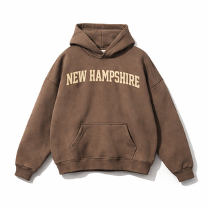 New Hampshire State Pride Hoodie in Brown / Cream