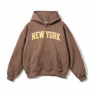 New York State Pride Hoodie in Brown / Cream