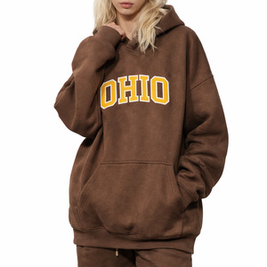 Ohio State Pride Hoodie in Brown / Gold — lifestyle 2