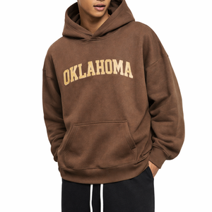 Oklahoma State Pride Hoodie in Brown / Cream — lifestyle 2