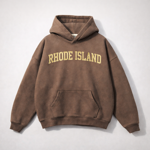 Rhode Island State Pride Hoodie in Brown / Cream