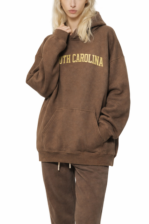 South Carolina State Pride Hoodie in Brown / Cream — lifestyle 2
