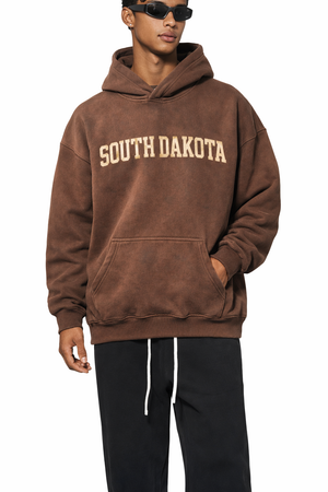 South Dakota State Pride Hoodie in Brown / Cream — lifestyle 1