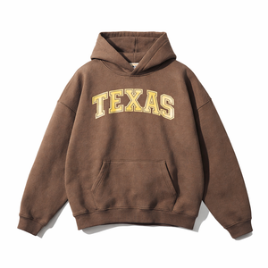 Texas State Pride Hoodie in Brown / Cream