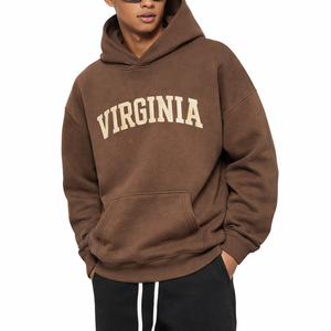 Virginia State Pride Hoodie in Brown / Cream — lifestyle 2