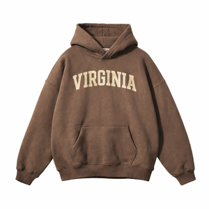 Virginia State Pride Hoodie in Brown / Cream