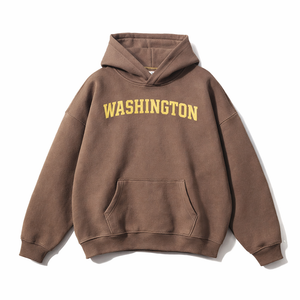 Washington State Pride Hoodie in Brown / Cream