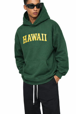Hawaii State Pride Hoodie in Eden Green / Cream — lifestyle 2