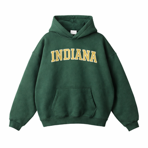 Indiana State Pride Hoodie in Eden Green / Cream