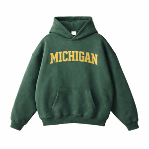 Michigan State Pride Hoodie in Eden Green / Sand