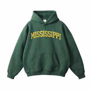 Mississippi State Pride Hoodie in Eden Green / Cream
