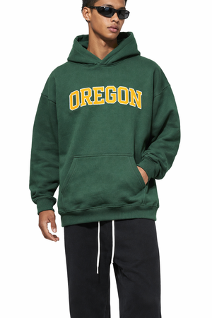 Oregon State Pride Hoodie in Eden Green / Cream — lifestyle 1