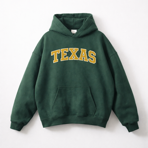 Texas State Pride Hoodie in Eden Green / Sand