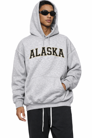 Alaska State Pride Hoodie in Flower Gray / Charcoal — lifestyle 1