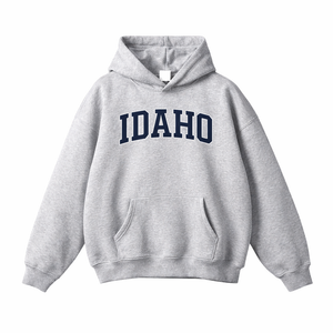 Idaho State Pride Hoodie in Flower Gray / Navy
