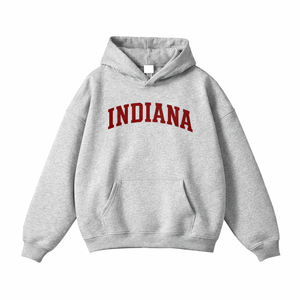 Indiana State Pride Hoodie in Flower Gray / Crimson