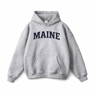 Maine State Pride Hoodie in Flower Gray / Navy