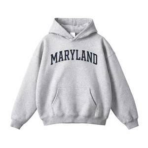 Maryland State Pride Hoodie in Flower Gray / Navy