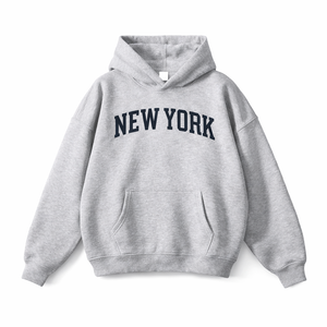 New York State Pride Hoodie in Flower Gray / Navy