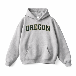 Oregon State Pride Hoodie in Flower Gray / Forest Green