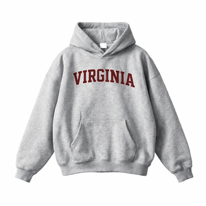 Virginia State Pride Hoodie in Flower Gray / Burgundy