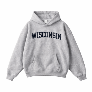 Wisconsin State Pride Hoodie in Flower Gray / Navy