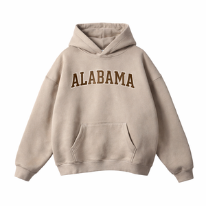Alabama State Pride Hoodie in Gray Apricot / Brown