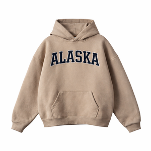 Alaska State Pride Hoodie in Gray Apricot / Navy