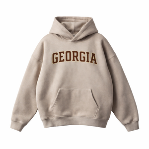 Georgia State Pride Hoodie in Gray Apricot / Brown