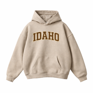 Idaho State Pride Hoodie in Gray Apricot / Brown