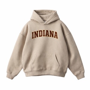 Indiana State Pride Hoodie in Gray Apricot / Brown