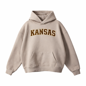 Kansas State Pride Hoodie in Gray Apricot / Brown