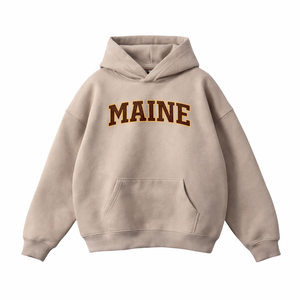 Maine State Pride Hoodie in Gray Apricot / Brown