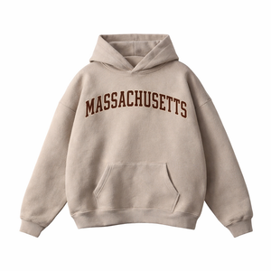 Massachusetts State Pride Hoodie in Gray Apricot / Brown