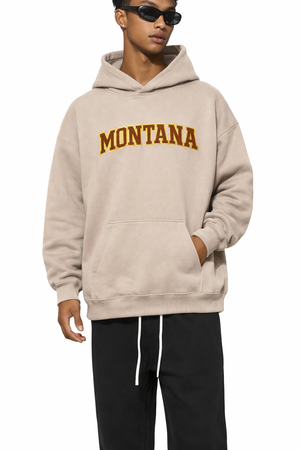 Montana State Pride Hoodie in Gray Apricot / Brown — lifestyle 1
