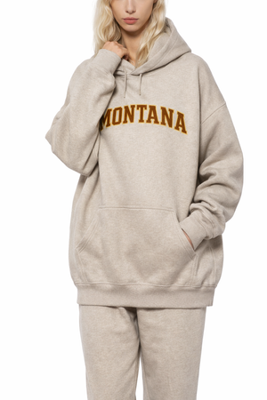 Montana State Pride Hoodie in Gray Apricot / Brown — lifestyle 2