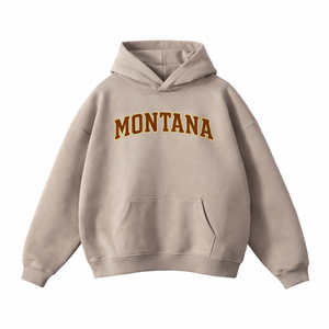 Montana State Pride Hoodie in Gray Apricot / Brown