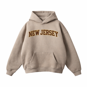 New Jersey State Pride Hoodie in Gray Apricot / Brown