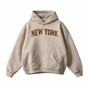 New York State Pride Hoodie in Gray Apricot / Brown